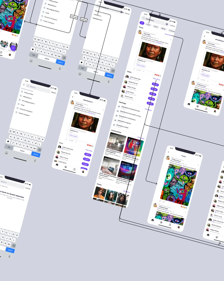 UX and UI product design work sample