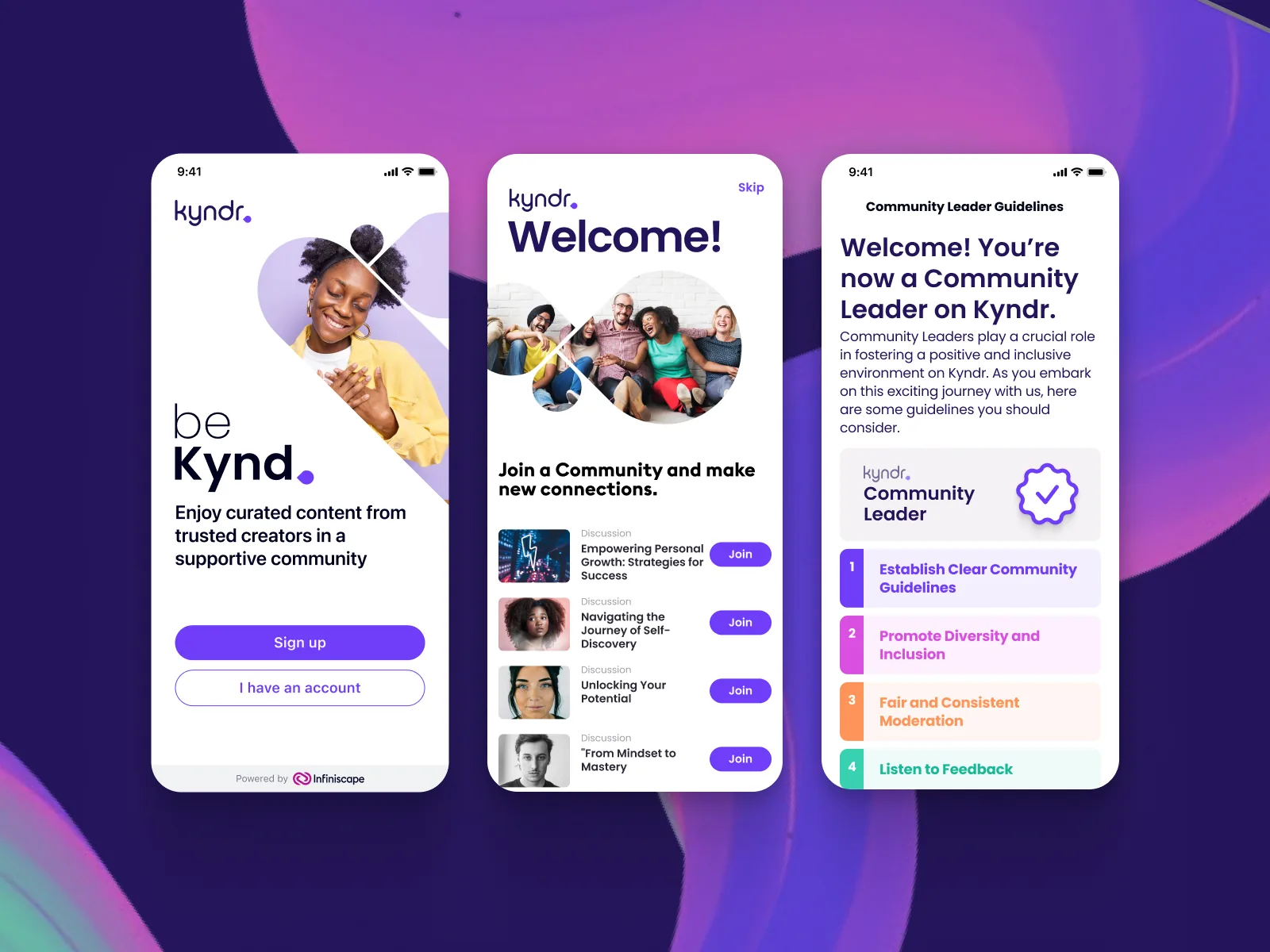 Kyndr: social events mobile app UI design (screen 5)