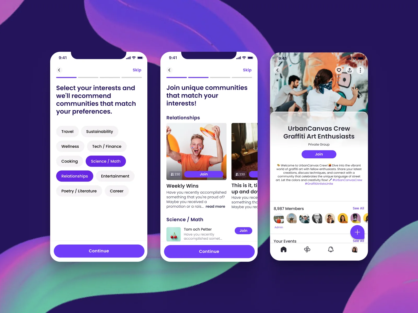 Kyndr: social events mobile app UI design (screen 6)